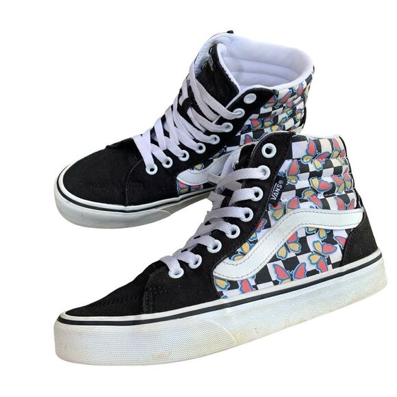 Vans Filmore HI Butterfly Checkerboard SK8-Hi Sneakers Women’s size 6.5 - Picture 2 of 13